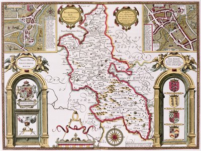 Buckinghamshire, engraved by Jodocus Hondius (1563-1612) from John Speed